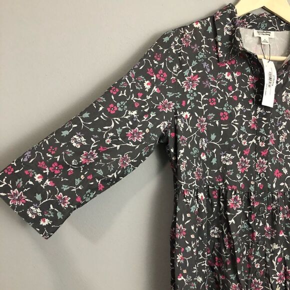 Amazon The Drop Spread Fashion Gray Floral Dress Button Up - Picture 4 of 12